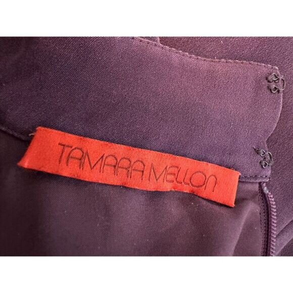 100% Silk Tamara Mellon Midi Dress Size 4 - Picture 6 of 12
